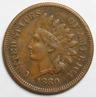 1880 1c Indian Head Cent - RAW - Great Detail / Nice Penny