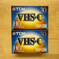 2 Pack TDK 30 VHS-C HG Ultimate CAMCORDER Video Cassette Tapes Blank NEW SEALED
