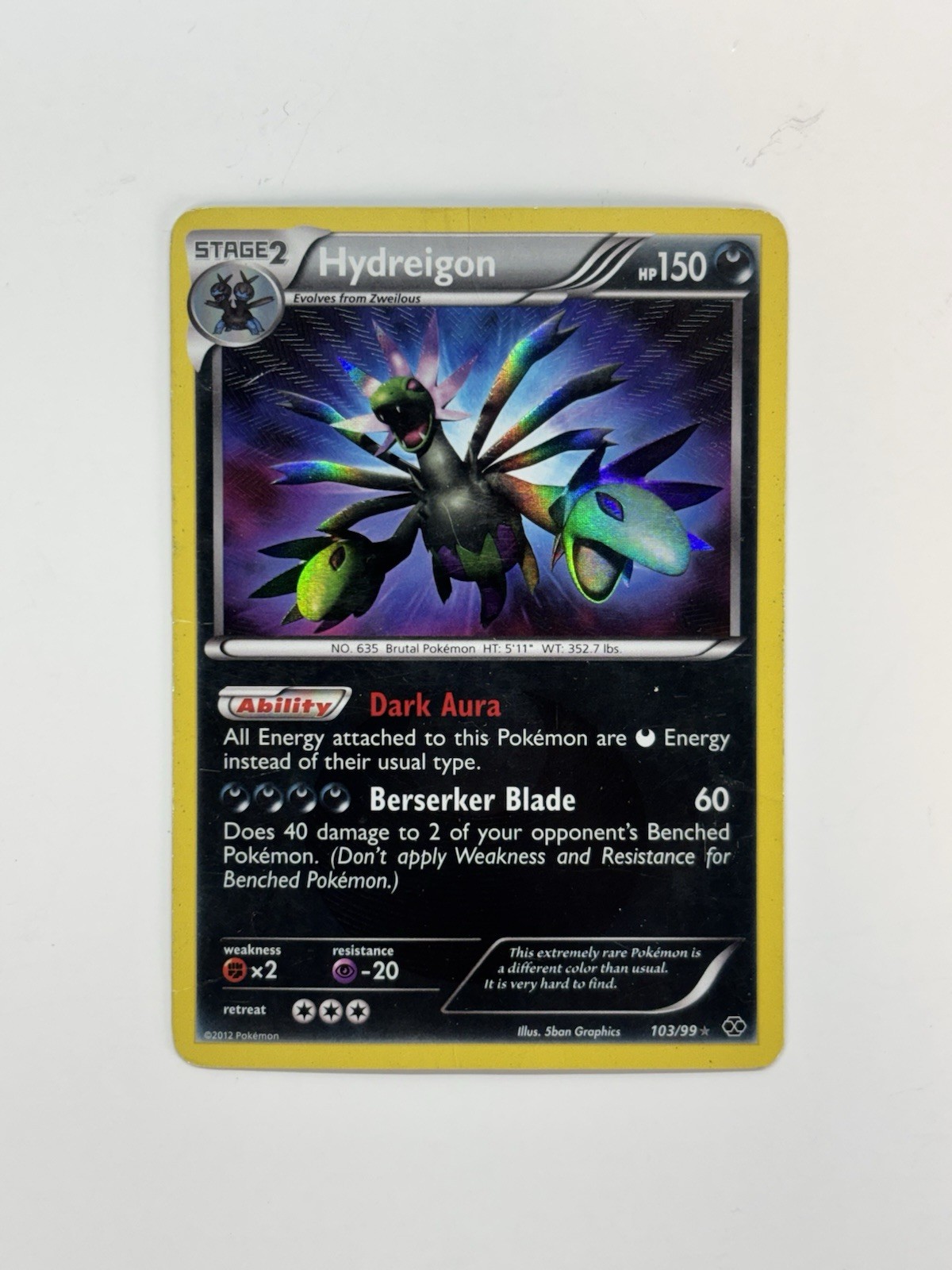 Pokemon TCG Hydreigon 103/99 Next Destinies Secret Rare Card - LP/MP