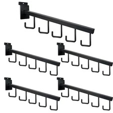 5 Pack 13.7 inch Heavy Duty Waterfall Slatwall Hooks for Clothing Display