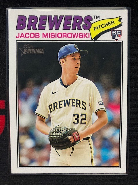 Jacob Misiorowski 2026 Topps Heritage Rookie Card #144 Brewers