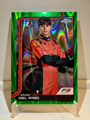 2025 Topps Chrome Formula 1 F2 Bruno Del Pino F2 Green RayWave /99 #50