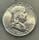 1954-P Franklin Half Dollar - AU - About Uncirculated - 90% Silver