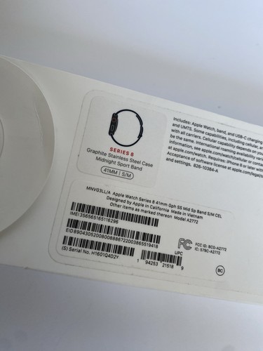 Genuine Original Apple Watch Series 8 graphite, stainless steel Case 41mm BOX - 第 3/6 張圖片