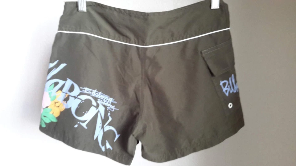 Billabong Vintage Women Size S Brown Floral Retro Board Shorts Made in Australia - Image 3 of 4