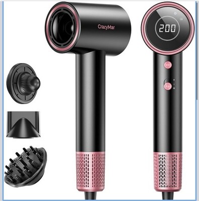 Ionic Hair Dryer with Diffuser and Concentrator 180000 RPM High Speed Blow Dryer