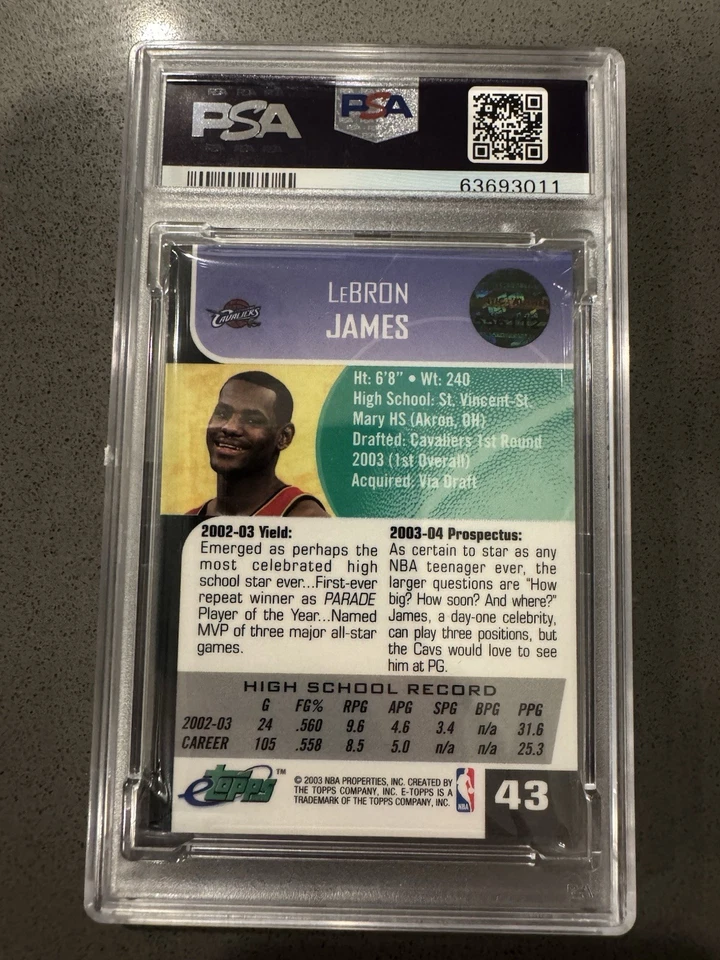 🔥🔥2003 eTOPPS Lebron James #43 RC Rookie Refractor PSA 8 LOW POP 🔥🔥 - Image 2 of 2