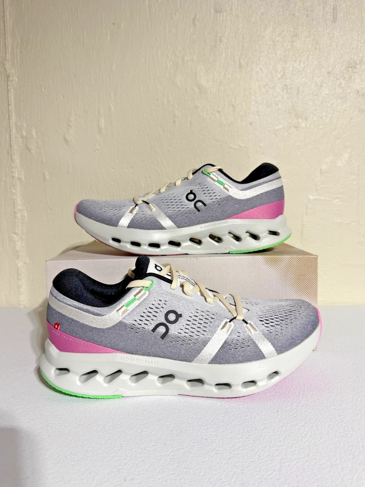 On Cloudsurfer 2 Running Sneaker White Mineral Gray 3MF10120981 Mens Size 13
