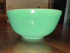 Vintage Pyrex Green Mixing Bowl White Interior Mid Century 1950s USA