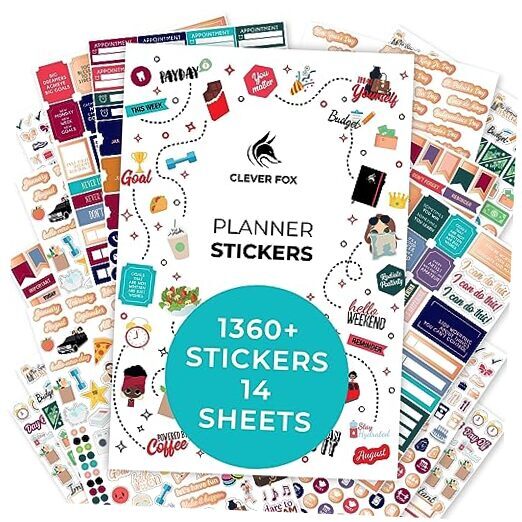 Planner Stickers – Monthly, Weekly & Daily Planner Stickers 14 Sheets Set of-image