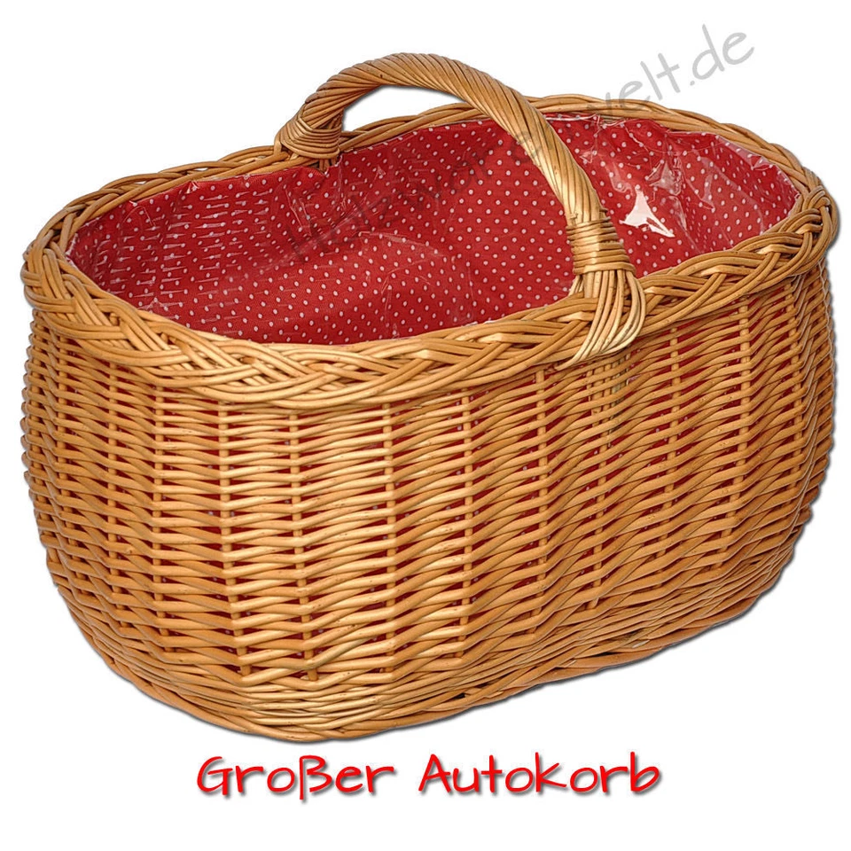Einkaufskorb Weidenkorb Präsentkorb Autokorb Korb Stoff Einlage Auswahl Weide  - Bild 3 von 4