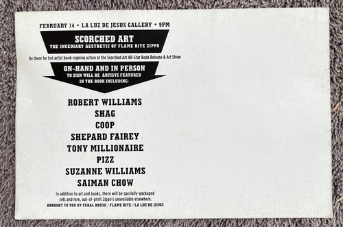 Robert Williams SHAG PIZZ COOP TIM BISKUP 2003 Postcard SCORCHED ART La Luz De J - Picture 12 of 13