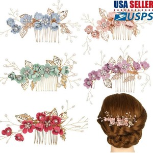 Popular Wedding Bridal Flower Crystal Hair Pins Clips Hair Comb