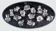 Set of 8 Crystal Glass Animals