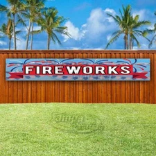 FIREWORKS Advertising Vinyl Banner Flag Sign LARGE HUGE XXL SIZES FOURTH OF JULY