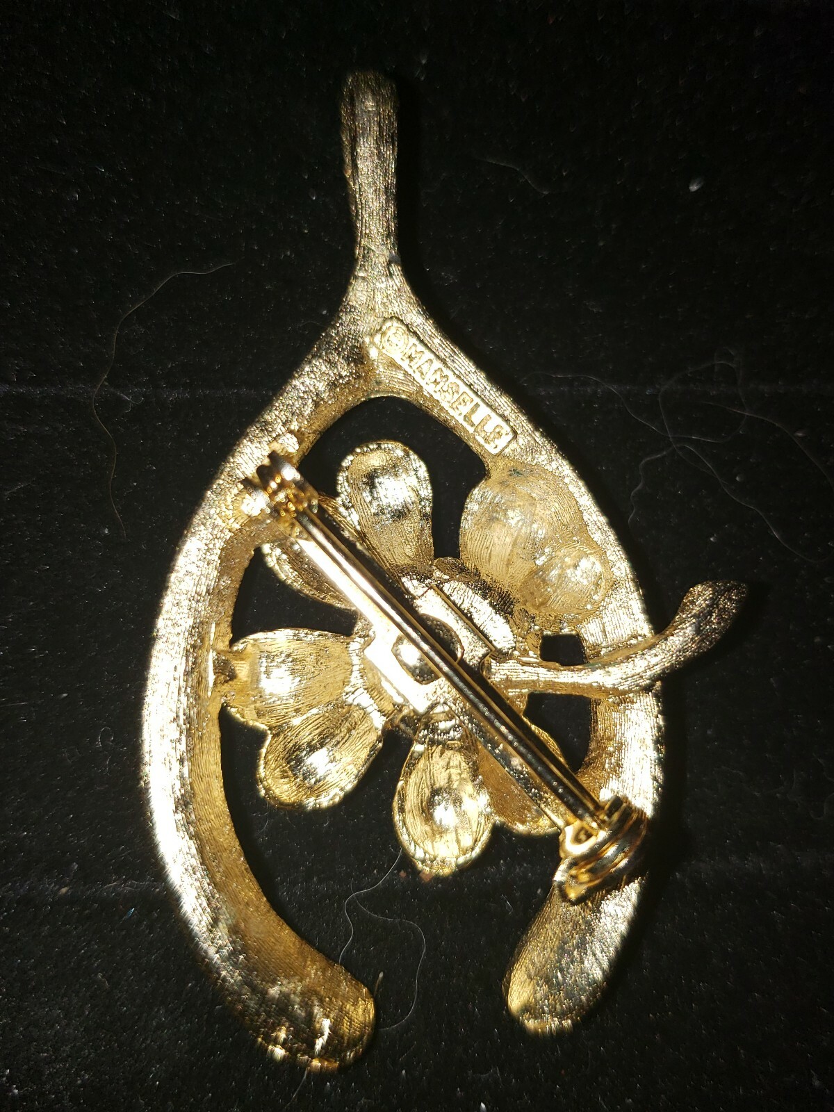 VINTAGE STUNNING MAMSELLE PIN BROOCH WISHBONE FOUR LE… Gem