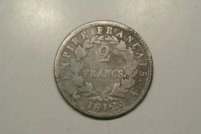 NAPOLEON 2 FRANCS ARGENT 1812 A petit prix !! PORT GRATUIT recommandè - Photo 1/2