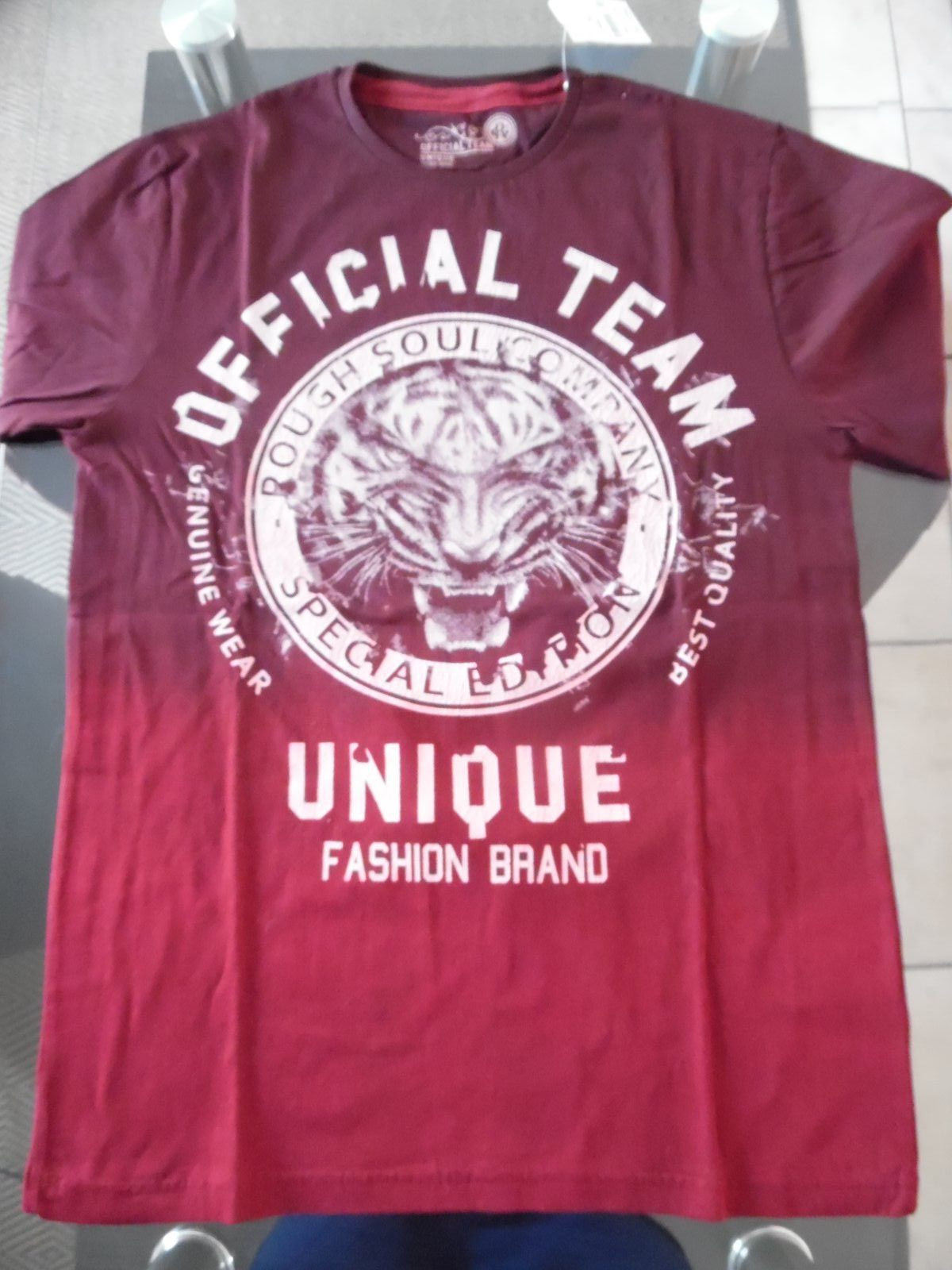 T-shirt Manches Longues Officiel RG512 Couleur Grenat - Taille M, Coton, Neuf Avec étiquettes