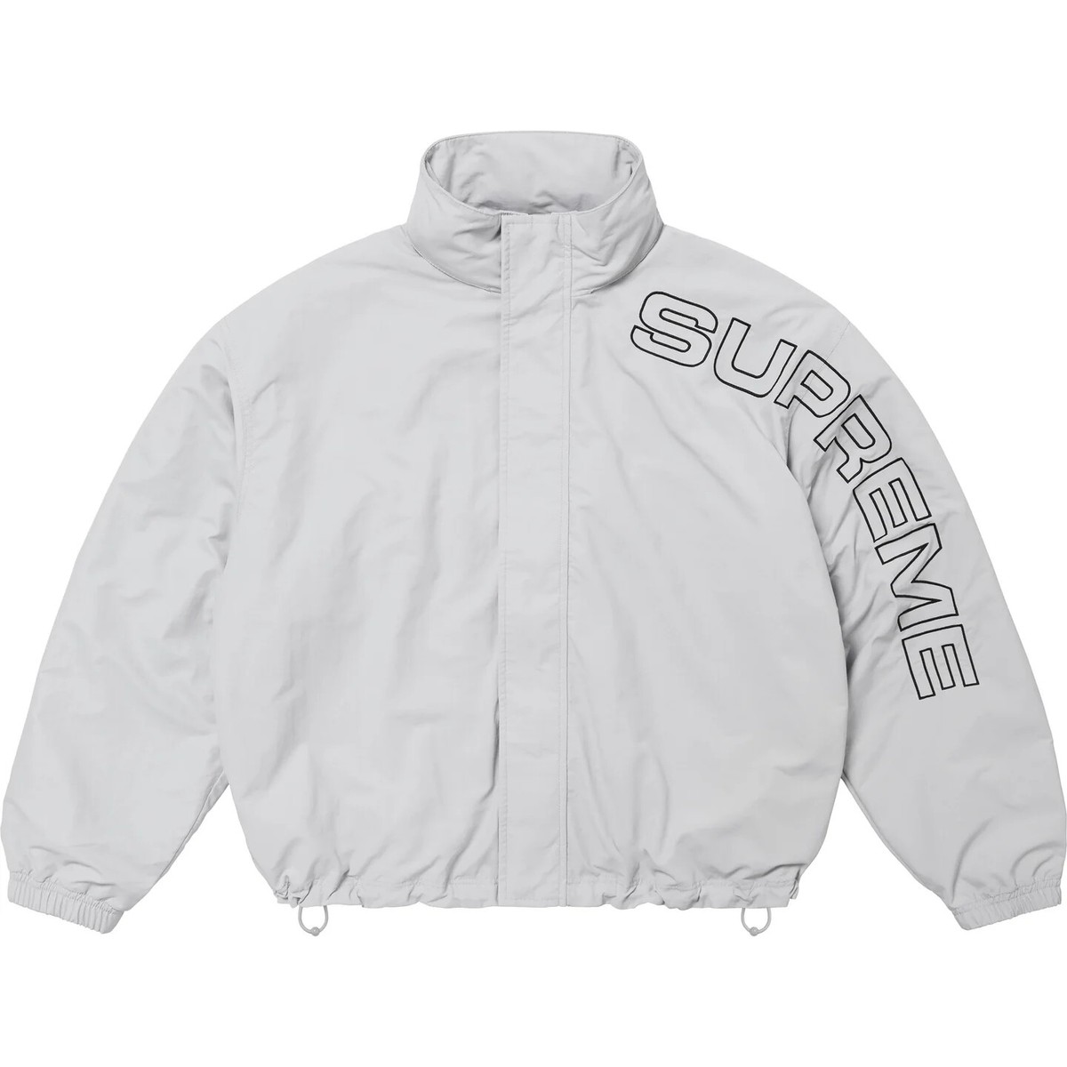 Supreme Spellout Embroidered Track Jacket Black Grey Dark Green