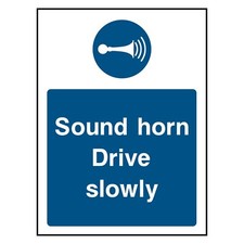 Sound Horn Drive Slowly Sign or Sticker | MACH0035