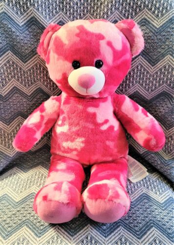 Build A Bear Workshop Teddy 17" Plush Pink Camouflage Camo Stuffed Animal BAB