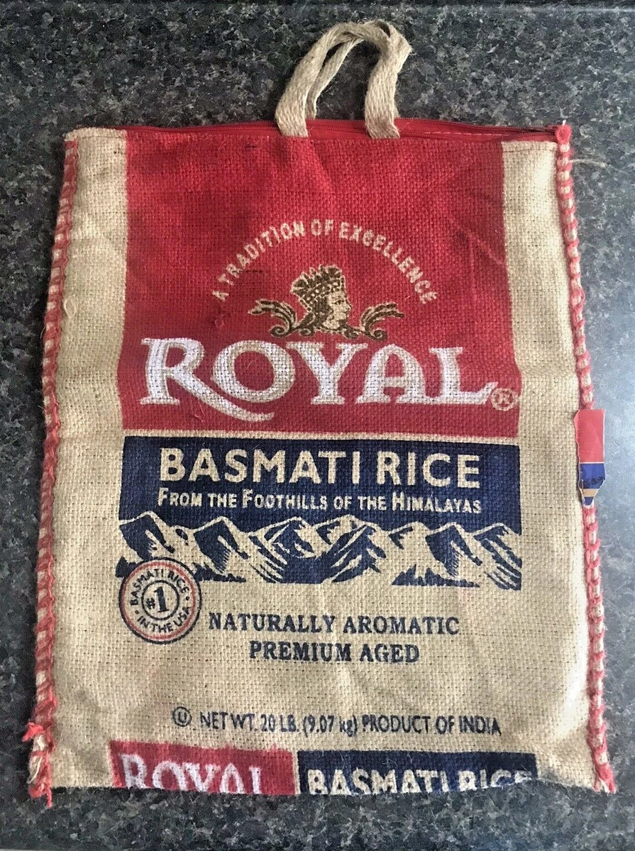 Royal basmati rice burlap bag sale