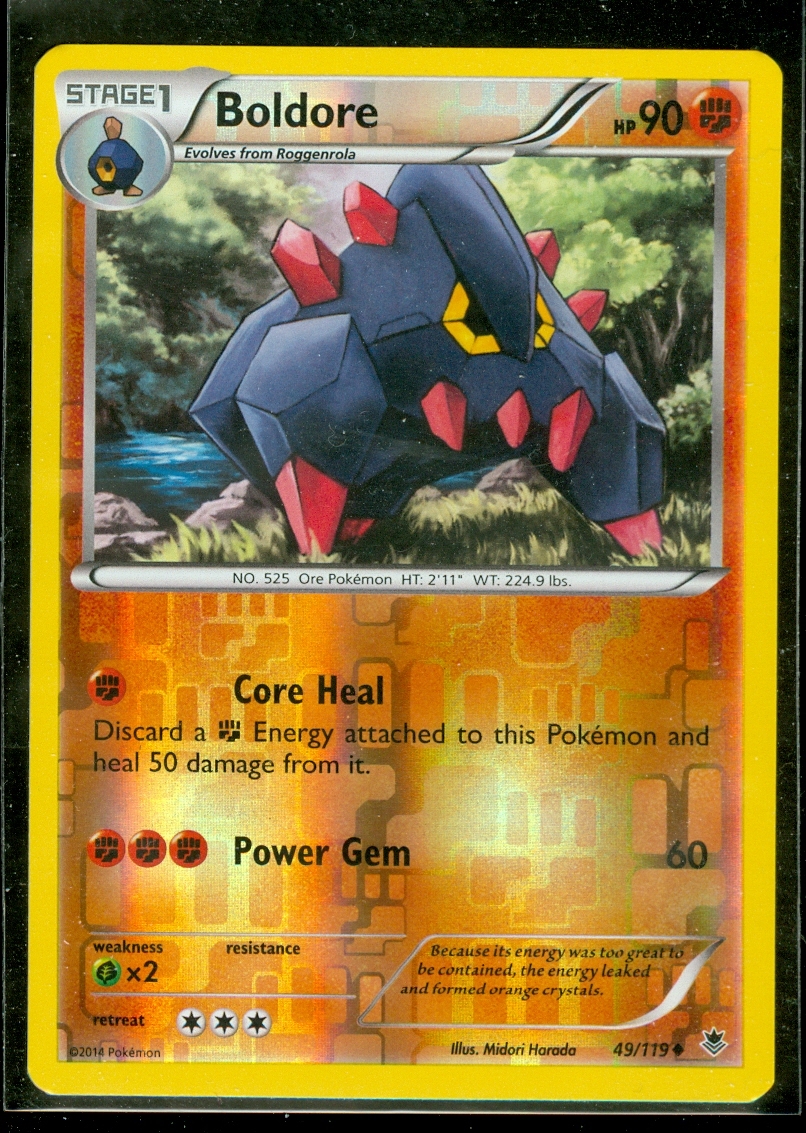 Pokemon BOLDORE 49/119 - XY Phantom Forces Rev Holo MINT!
