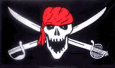 Drapeau Pirate Squelette – Bannière Squelette Avec Flèche, Noir Et Blanc, Polyester