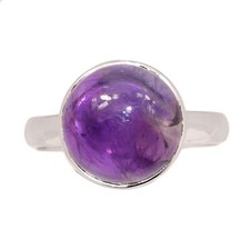 Natural Amethyst - African 925 Sterling Silver Ring Jewelry s.7 CR71149