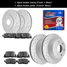 Front & Rear Drilled Rotors + Ceramic Brake Pads Fit For EX35 G25 G37 QX50