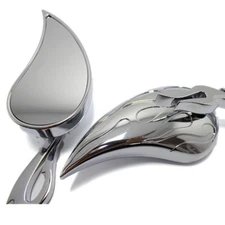 BIG Chrome Teardrop Motorcycle Rear View Mirrors For Harley Davidson And Big Dog