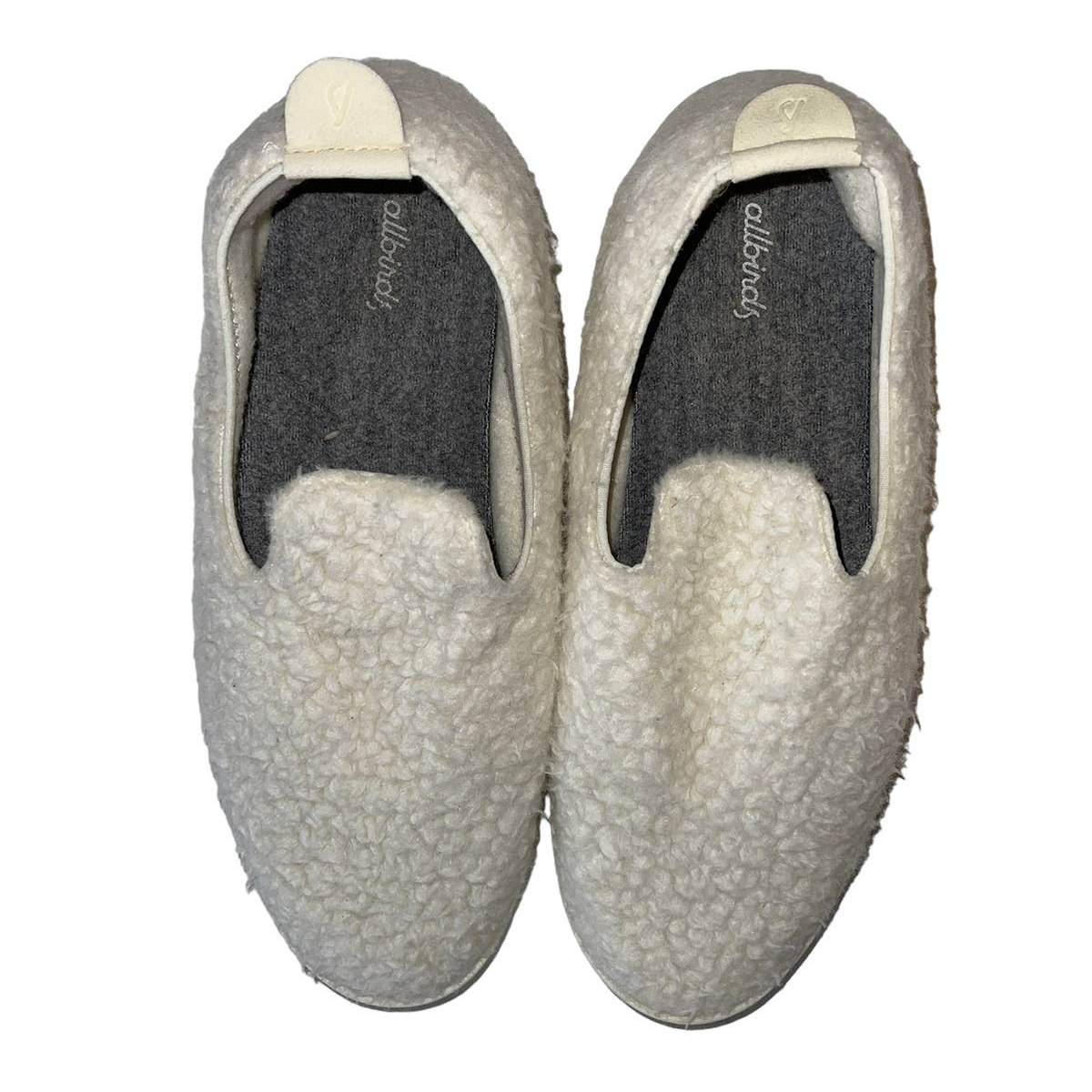 Allbirds Mens Creamy White Shearling Wool Loungers Slip On 