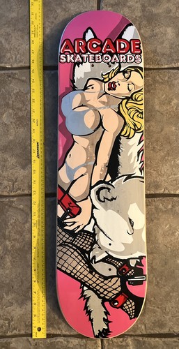 Arcade Skateboards Deck Strippers Scratch Off Blind Anna Nicole Boobs Girl NOS