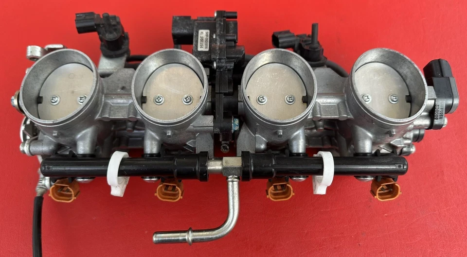 2013 Kawasaki Ninja Zx6r Zx636 636 OEM Main Fuel Injectors Throttle Bodies Body - Image 4 of 4