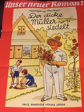 Original Plakat Barlog 30er Jahre, Romanhefte, Leihb&uuml;cher, 5 Schreckensteiner