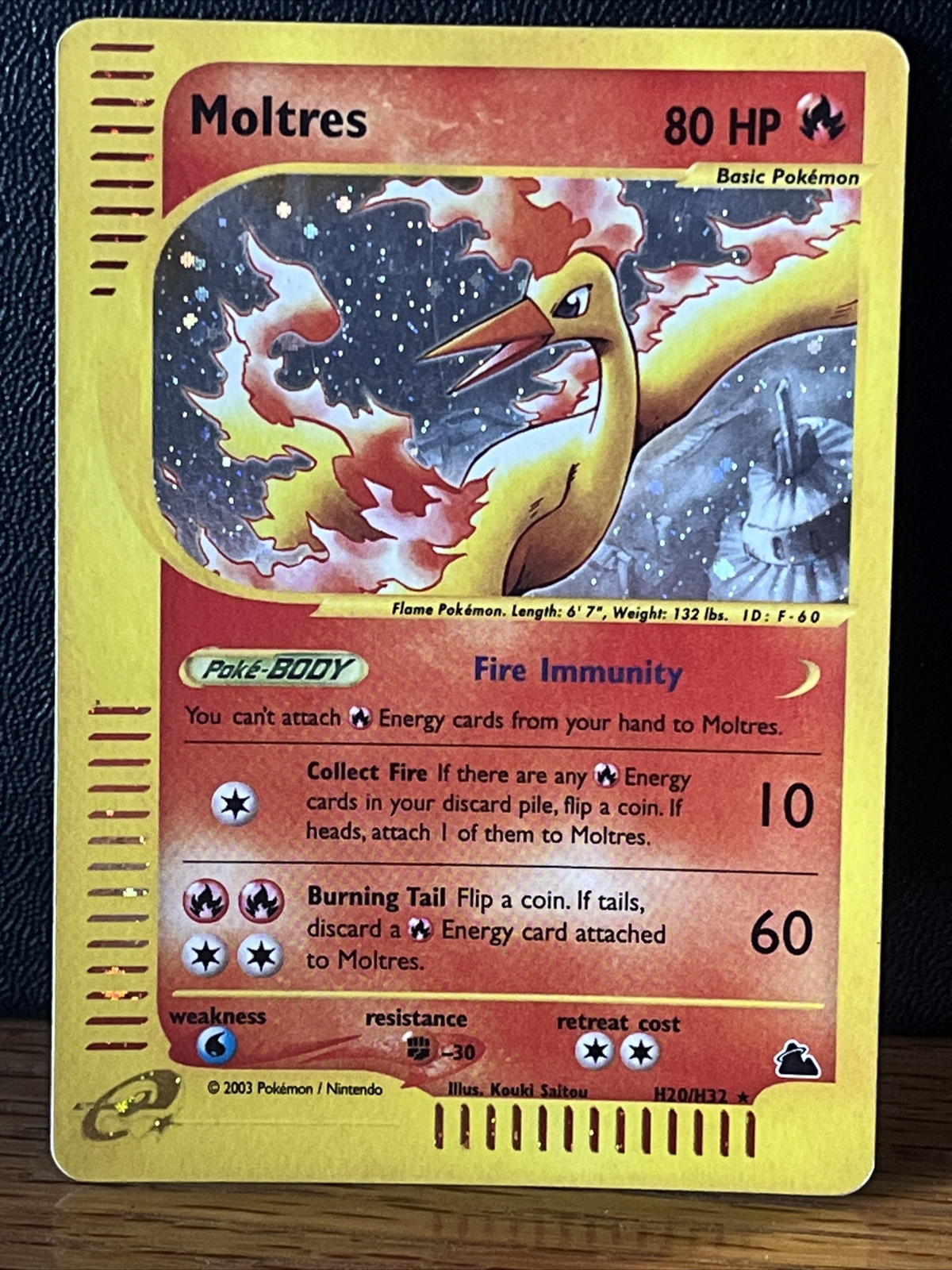 Moltres H20/H32 Skyridge Holo Rare Pokemon Card LP