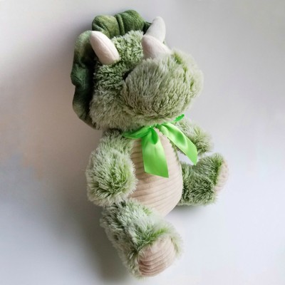 triceratops stuffed animal green