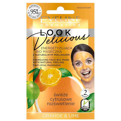EVELINE Look Delicious Energizing & Moisturizing Face Bio Mask - Orange & Lime