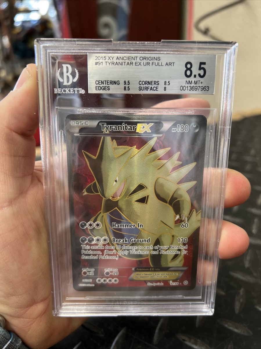 BGS 8.5 Pokémon Card XY Ancient Origins Tyranitar EX Full Art 91