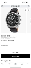 LAST DISCOUNT - NIB - Ben & Sun’s Man's Watch BS-10023-01 Orig MSRP $395 