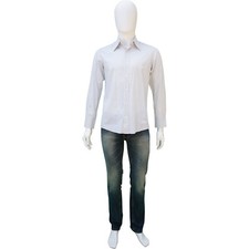 DOLCE & GABBANA GRAY BROWN PINSTRIPE WOVEN BUTTON-UP SHIRT