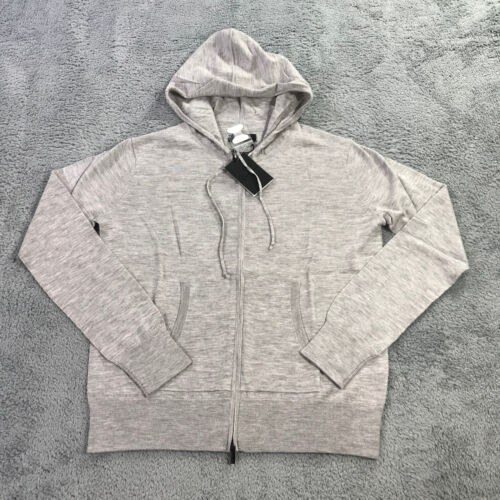 Naadam Sweater Womens Medium Full ZIp Hoodie Cashmere Grey Gray $295 Flint n675 - Picture 2 of 10