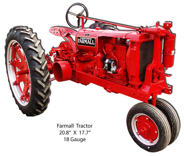 VINTAGE ANTIQUE Style Metal Sign Farmall Cutout Tractor 17x20 eBay