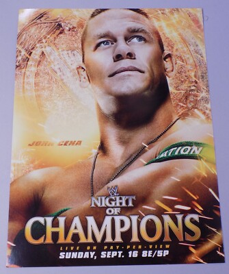 September 16 2012 Night of Champions John Cena WWE Poster 12x16 2Sided Wrestling