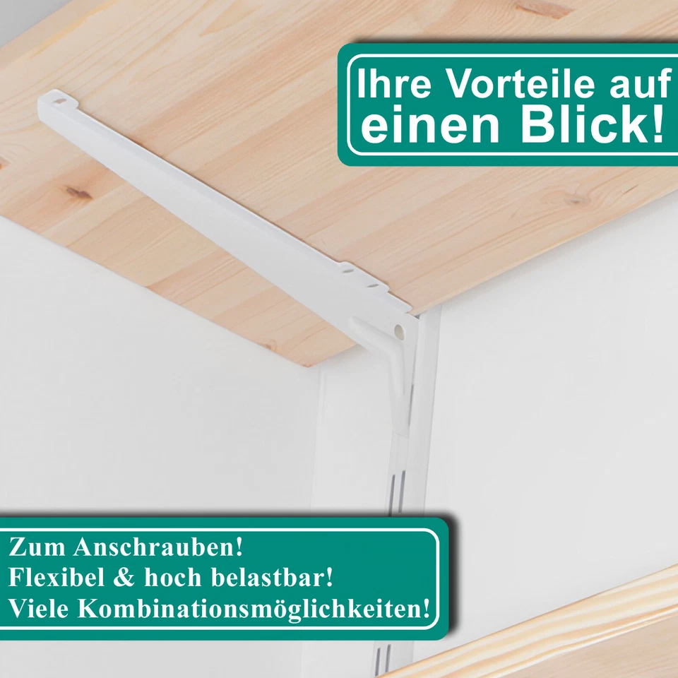 Regalträger und Wandschienen Regalwinkel Regalbodenträger Wandregal Regalsystem - Bild 3 von 4