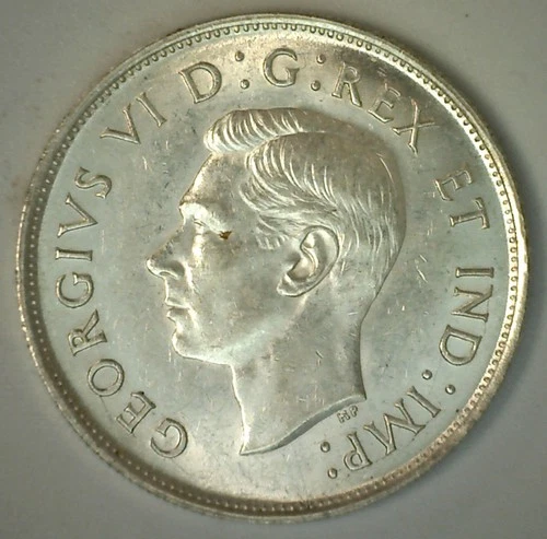 1941 Canada Silver 50 Cents Coin BU 50c Canadian Half Dollar Uncirculated