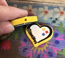 2 Pce Heart Pittsburgh Football Team Silicone Focal Beads DIY Jewelry Pens NEW