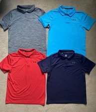 Lot Of Four Boys Under Armour Size L Polo Shirts Back To School