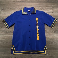 Vintage 70s Russell Athletic Bowling Shirt Womens Large Collard Made in USA