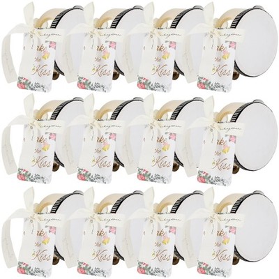 30 Pcs 4 Inch Adult Wedding Tambourines Drum Wooden Handheld Tambourine with ...